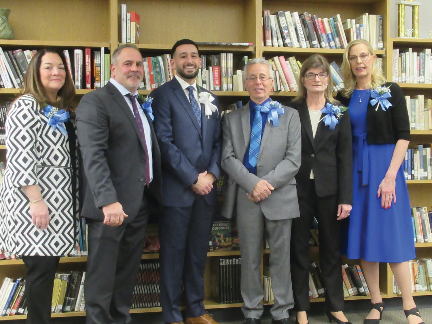 SCHOOL COMMITTEE: The Johnston School Committee helped usher in Mayor Joseph Polisena Jr.’s first term during Monday’s inauguration. The members are Susan Mansolillo, Vice Chairman Joseph Rotella, Chairman Robert LaFazia, and Marysue Andreozzi.